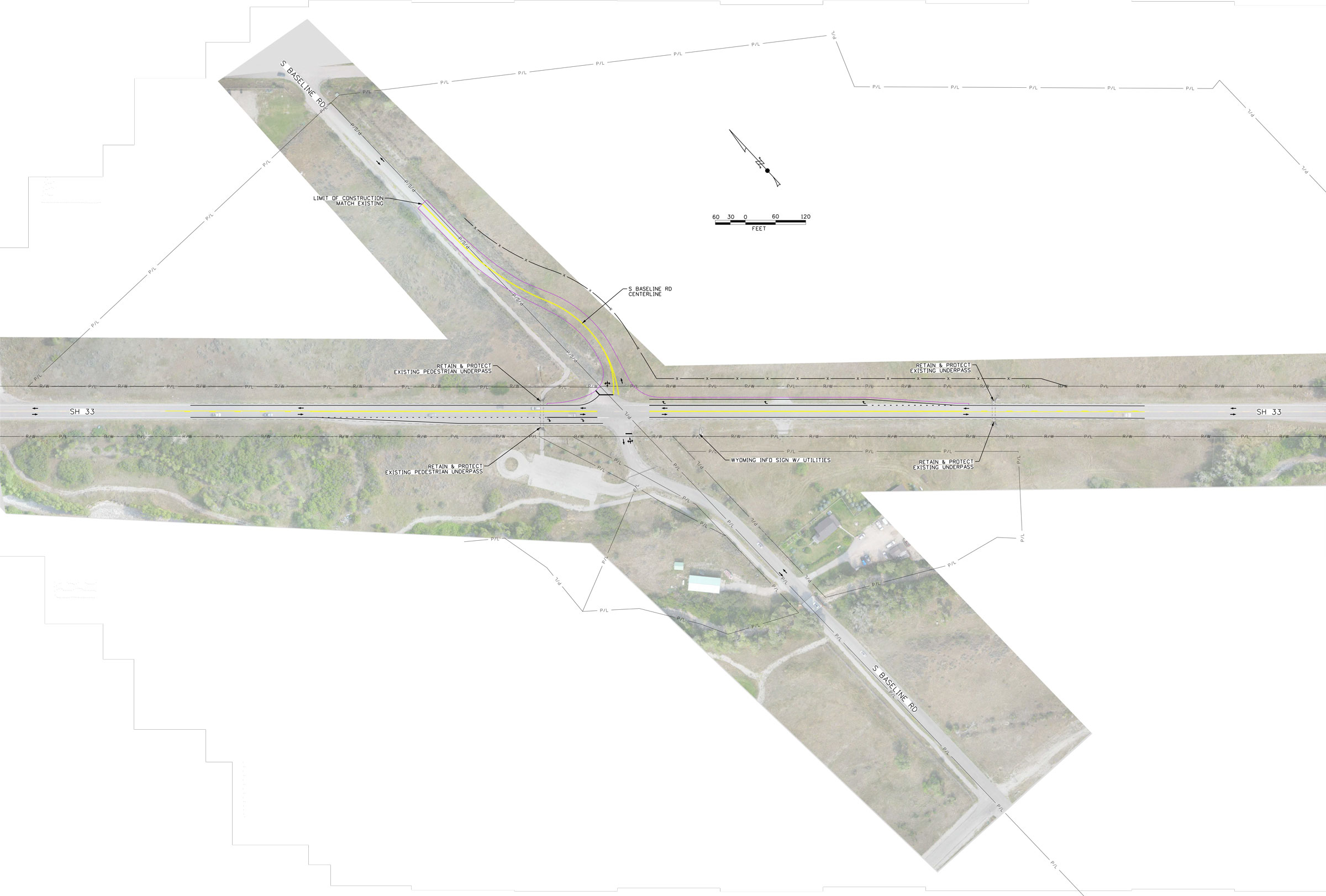 Typical Turn Lane improvements along ID-33 and 4500 South.