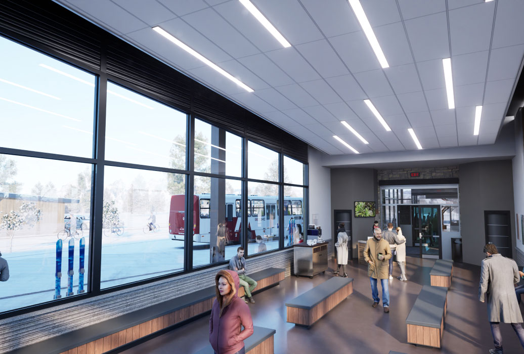 Rendering of inside of Transit Center